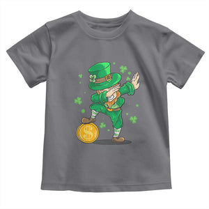 Cute Dabbing Leprechaun Toddler T Shirt Funny St Patricks Day TS02 Charcoal Print Your Wear