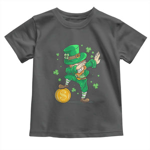 Cute Dabbing Leprechaun Toddler T Shirt Funny St Patricks Day TS02 Dark Heather Print Your Wear