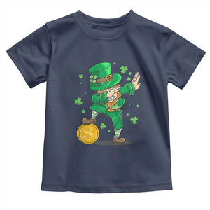 Cute Dabbing Leprechaun Toddler T Shirt Funny St Patricks Day TS02 Navy Print Your Wear