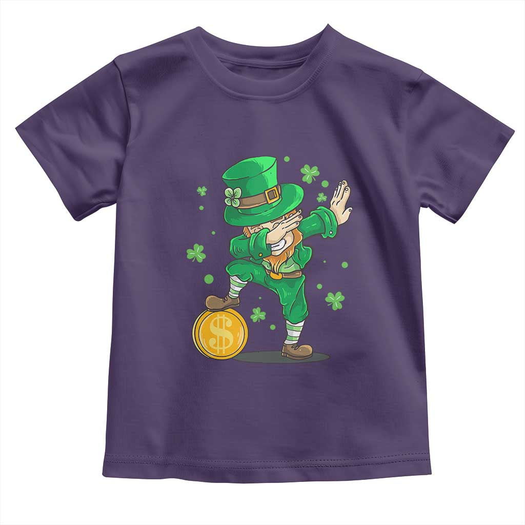 Cute Dabbing Leprechaun Toddler T Shirt Funny St Patricks Day TS02 Purple Print Your Wear