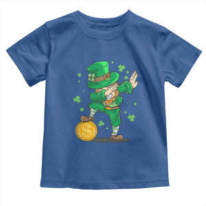 Cute Dabbing Leprechaun Toddler T Shirt Funny St Patricks Day TS02 Royal Blue Print Your Wear