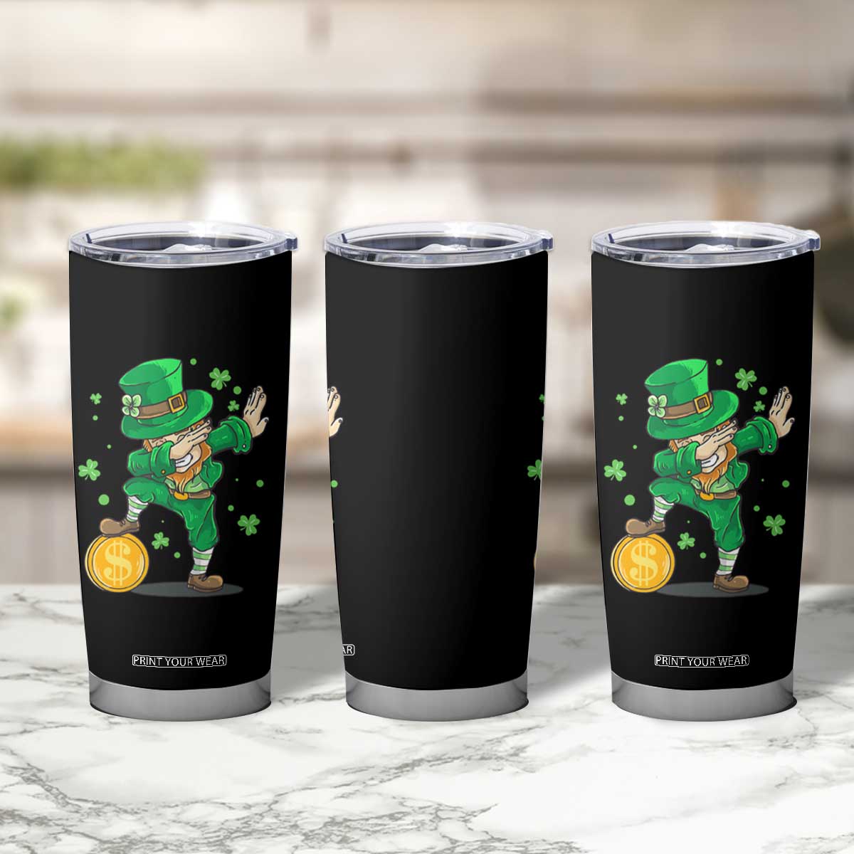 Cute Dabbing Leprechaun Tumbler Cup Funny St Patricks Day TS02 Print Your Wear