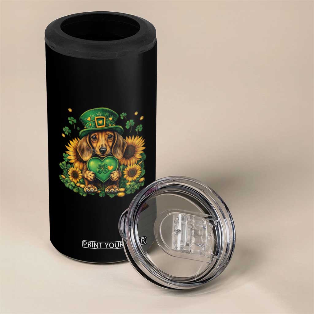 Cute Dachshund Leprechaun 4 in 1 Can Cooler Tumbler Shamrock St. Patrick's Day Dog Lover TS02 Print Your Wear