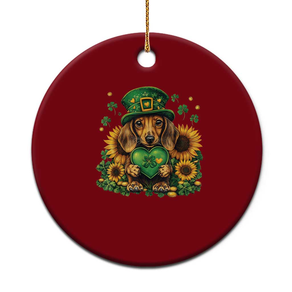 Cute Dachshund Leprechaun Ceramic Ornament Shamrock St. Patrick's Day Dog Lover TS02 1pc Red Print Your Wear