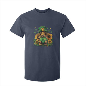 Cute Dachshund Leprechaun T Shirt For Kid Shamrock St. Patrick's Day Dog Lover TS02 Navy Print Your Wear