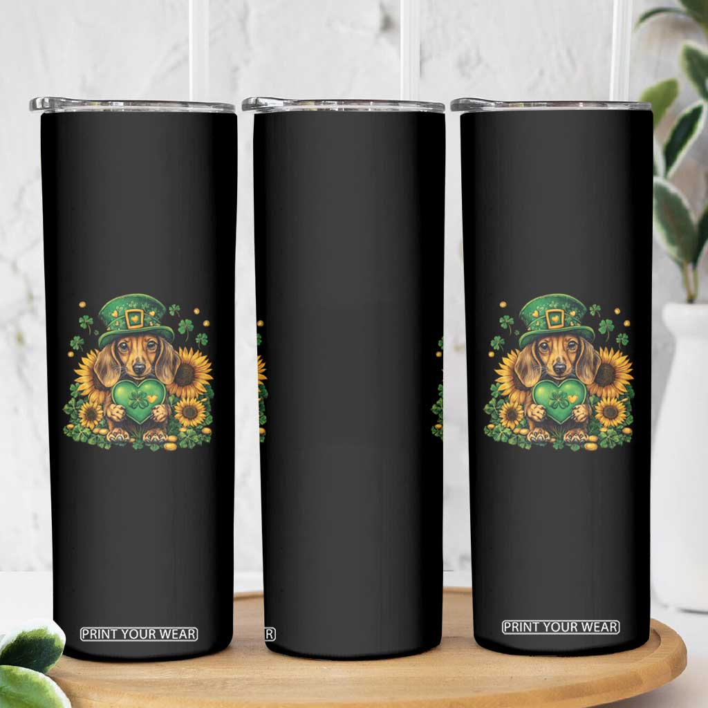 Cute Dachshund Leprechaun Skinny Tumbler Shamrock St. Patrick's Day Dog Lover TS02 Print Your Wear