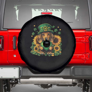 Cute Dachshund Leprechaun Spare Tire Cover Shamrock St. Patrick's Day Dog Lover TS02 Black Print Your Wear