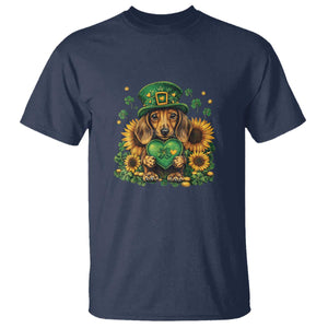 Cute Dachshund Leprechaun T Shirt Shamrock St. Patrick's Day Dog Lover TS02 Navy Print Your Wear