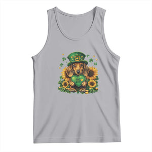 Cute Dachshund Leprechaun Tank Top Shamrock St. Patrick's Day Dog Lover TS02 Athletic Heather Print Your Wear