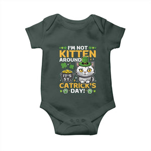 Cute Cat Leperchaun Baby Onesie Im Not Kitten Around Catrick's Day St Patricks TS02 Print Your Wear