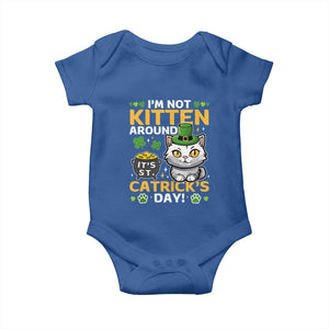 Cute Cat Leperchaun Baby Onesie Im Not Kitten Around Catrick's Day St Patricks TS02 Royal Blue Print Your Wear