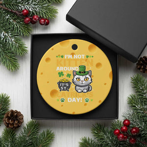 Cute Cat Leperchaun Ceramic Ornament Im Not Kitten Around Catrick's Day St Patricks TS02 1pc Yellow Cheese Print Your Wear