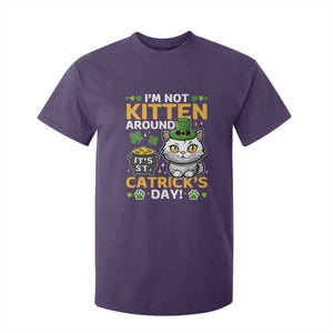 Cute Cat Leperchaun T Shirt For Kid Im Not Kitten Around Catrick's Day St Patricks TS02 Purple Print Your Wear