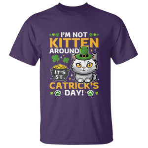 Cute Cat Leperchaun T Shirt Im Not Kitten Around Catrick's Day St Patricks TS02 Purple Print Your Wear