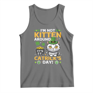 Cute Cat Leperchaun Tank Top Im Not Kitten Around Catrick's Day St Patricks TS02 Black Heather Print Your Wear