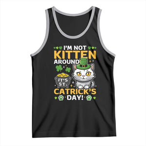 Cute Cat Leperchaun Tank Top Im Not Kitten Around Catrick's Day St Patricks TS02 Black Athletic Heather Print Your Wear