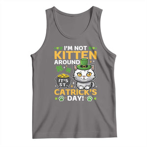 Cute Cat Leperchaun Tank Top Im Not Kitten Around Catrick's Day St Patricks TS02 Deep Heather Print Your Wear