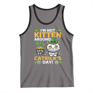 Cute Cat Leperchaun Tank Top Im Not Kitten Around Catrick's Day St Patricks TS02 Deep Heather Black Print Your Wear