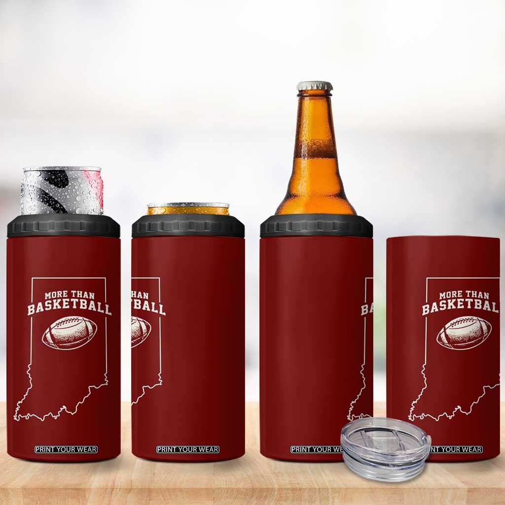 Indiana Football Era More Than Basketball 4 in 1 Can Cooler Tumbler Hoosier State Fan Sports Pride TS02 Print Your Wear