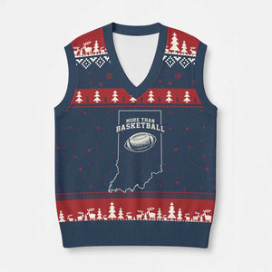 Indiana Football Era More Than Basketball V-Neck Knit Sweater Vest Hoosier State Fan Sports Pride TS02 Navy Red Print Your Wear