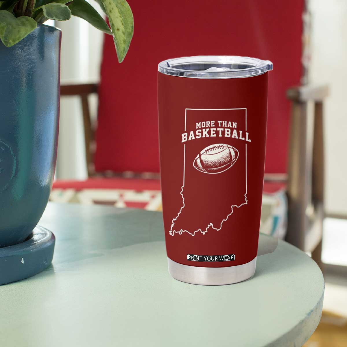 Indiana Football Era More Than Basketball Tumbler Cup Hoosier State Fan Sports Pride TS02 Print Your Wear