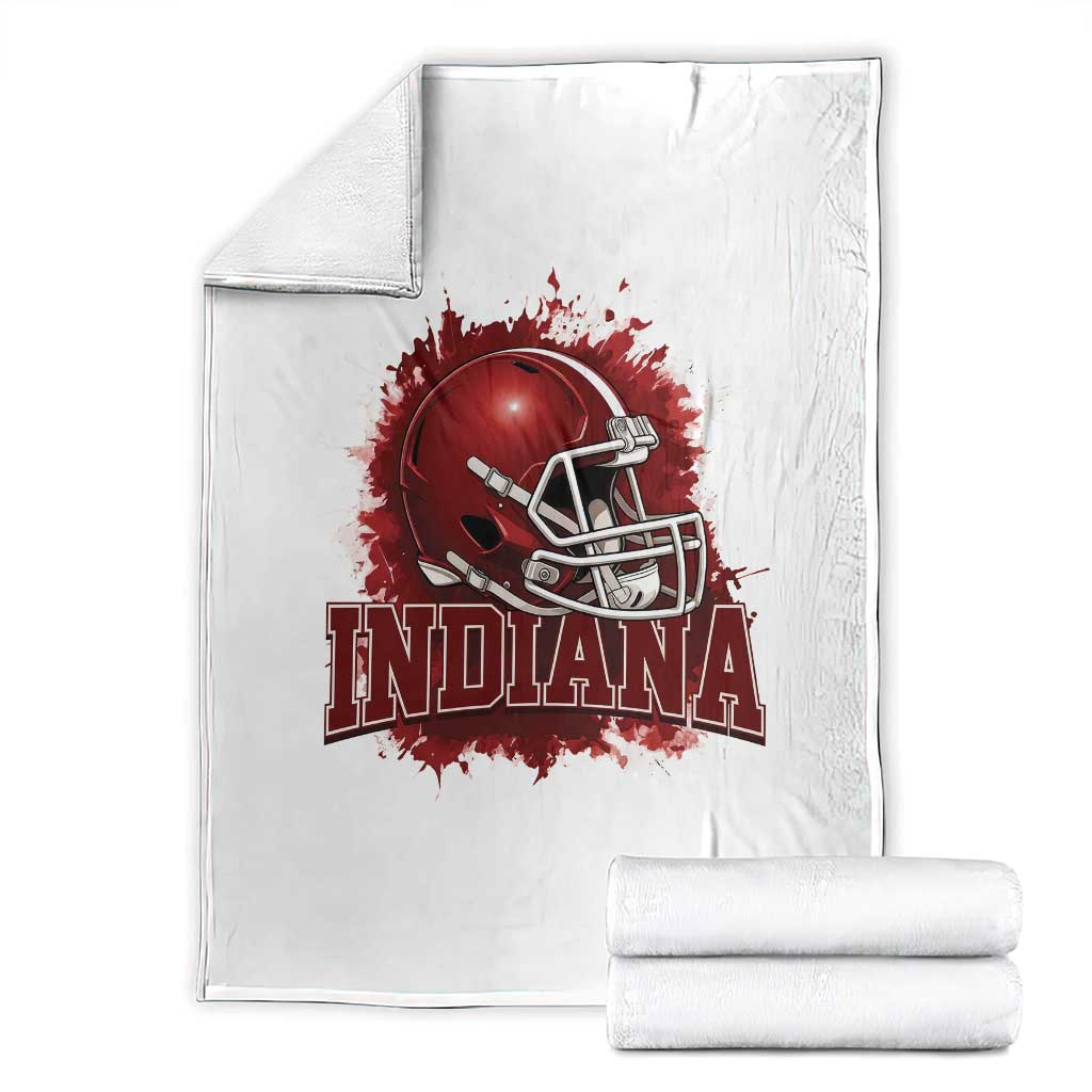 Indiana Game Day Energy Throw Blanket Football Helmet Splash Hoosier State Sports Pride TS02 White Print Your Wear