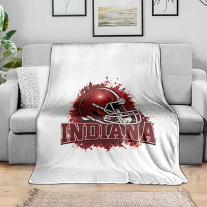 Indiana Game Day Energy Throw Blanket Football Helmet Splash Hoosier State Sports Pride TS02 Print Your Wear
