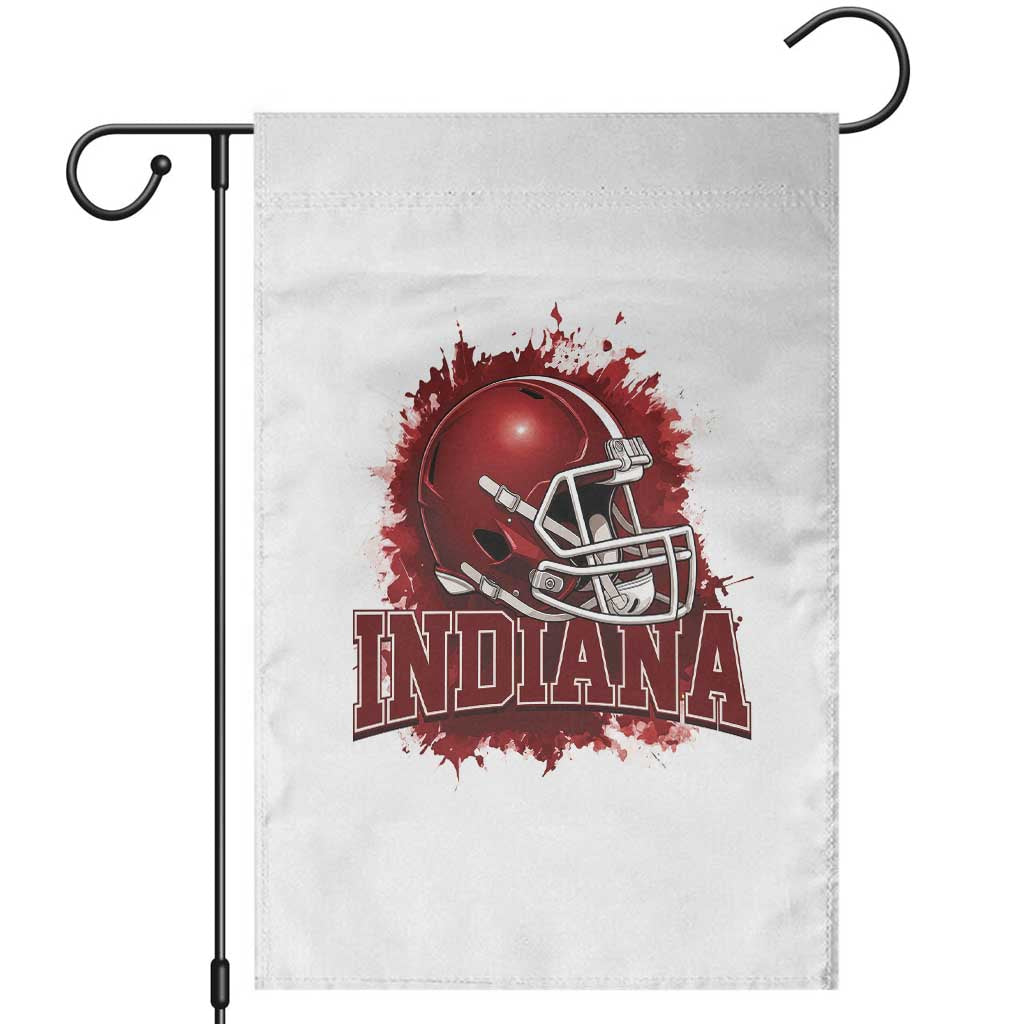 Indiana Game Day Energy Garden Flag Football Helmet Splash Hoosier State Sports Pride TS02 White Print Your Wear
