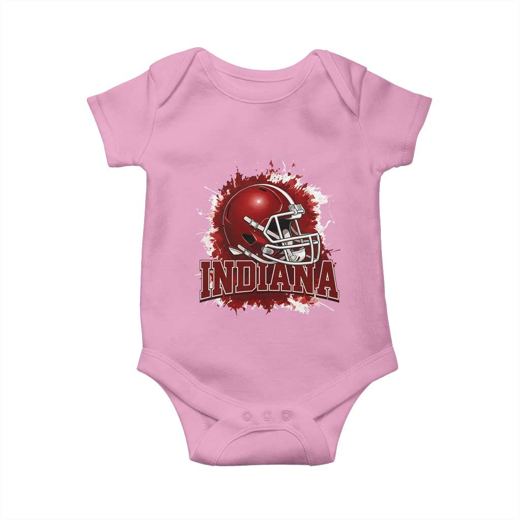 Indiana Game Day Energy Baby Onesie Football Helmet Splash Hoosier State Sports Pride TS02 Light Pink Print Your Wear