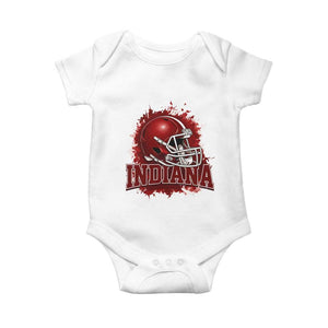 Indiana Game Day Energy Baby Onesie Football Helmet Splash Hoosier State Sports Pride TS02 White Print Your Wear