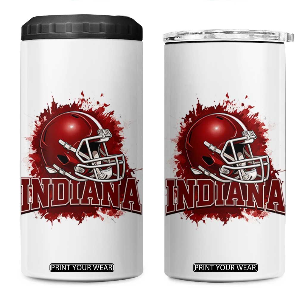 Indiana Game Day Energy 4 in 1 Can Cooler Tumbler Football Helmet Splash Hoosier State Sports Pride TS02 One Size: 16 oz White Print Your Wear