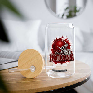 Indiana Game Day Energy Glass Can Football Helmet Splash Hoosier State Sports Pride TS02 Print Your Wear