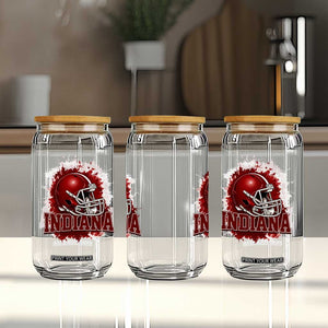 Indiana Game Day Energy Glass Can Football Helmet Splash Hoosier State Sports Pride TS02 Print Your Wear