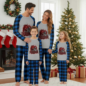 Indiana Game Day Energy Plaid Pajama Set Football Helmet Splash Hoosier State Sports Pride TS02 Blue Plaid Print Your Wear