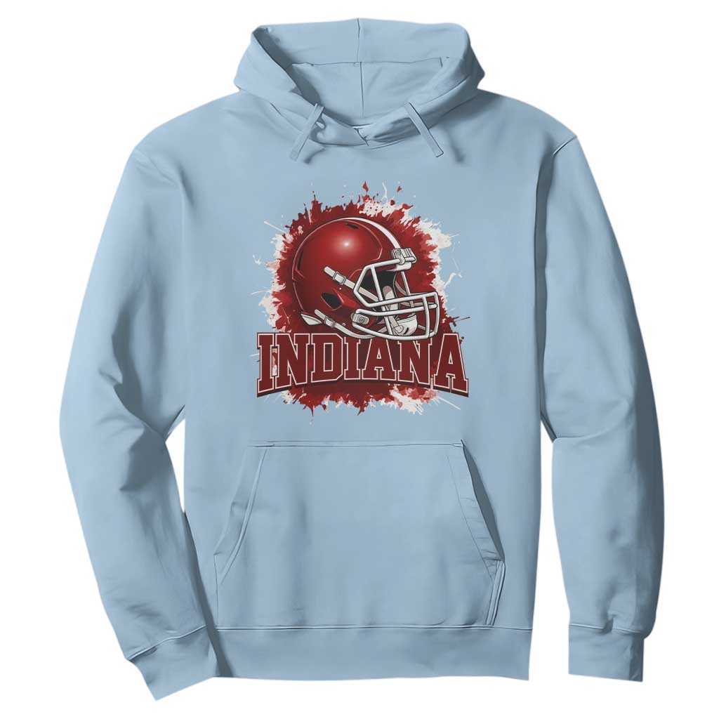 Indiana Game Day Energy Hoodie Football Helmet Splash Hoosier State Sports Pride TS02 Light Blue Print Your Wear