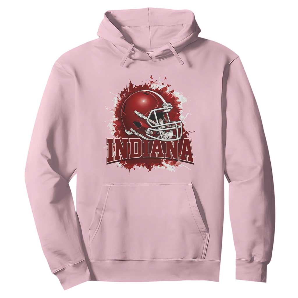 Indiana Game Day Energy Hoodie Football Helmet Splash Hoosier State Sports Pride TS02 Light Pink Print Your Wear