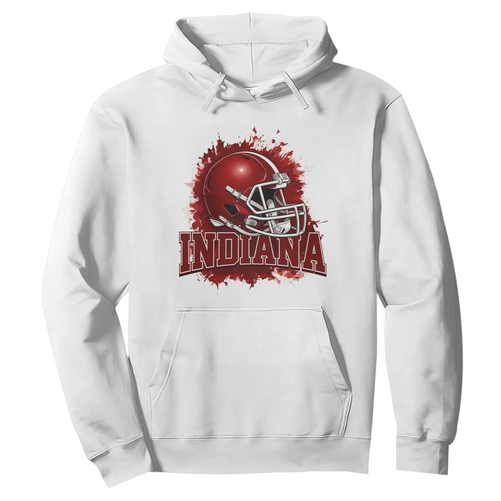 Indiana Game Day Energy Hoodie Football Helmet Splash Hoosier State Sports Pride TS02 White Print Your Wear