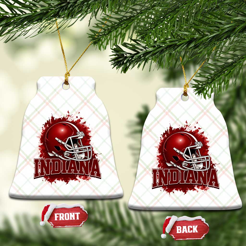 Indiana Game Day Energy Ceramic Ornament Football Helmet Splash Hoosier State Sports Pride TS02 Print Your Wear