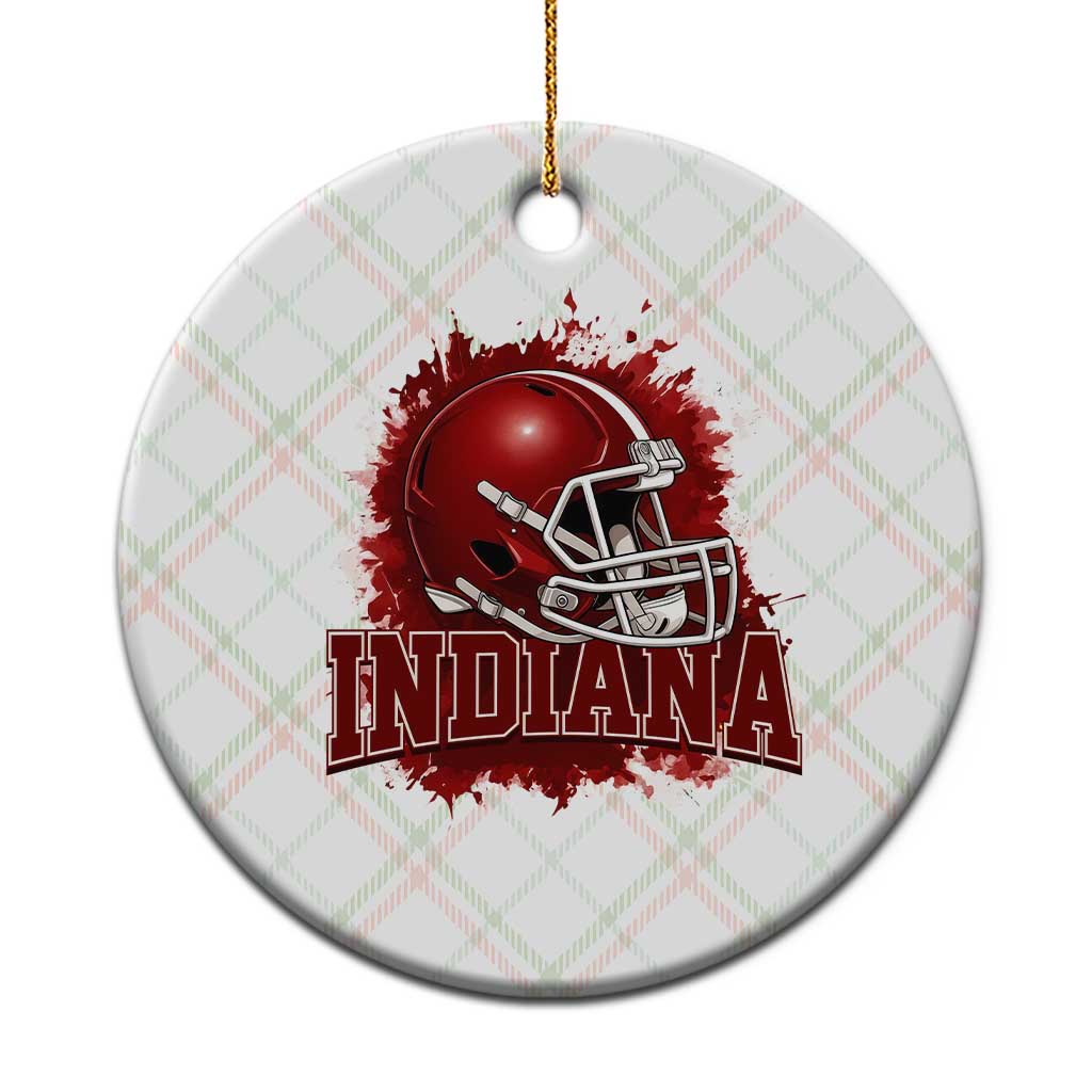 Indiana Game Day Energy Ceramic Ornament Football Helmet Splash Hoosier State Sports Pride TS02 1pc Christmas Plaid Print Your Wear
