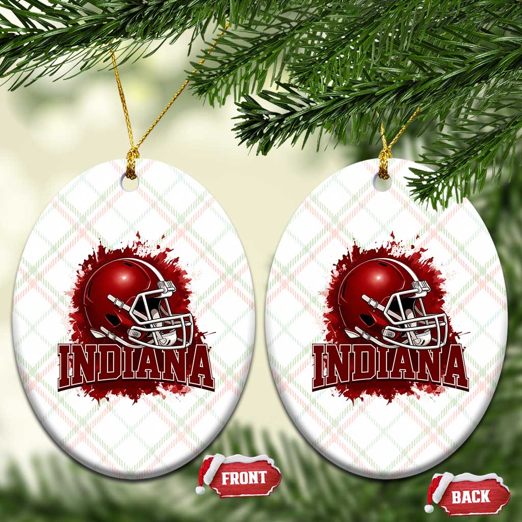 Indiana Game Day Energy Ceramic Ornament Football Helmet Splash Hoosier State Sports Pride TS02 Print Your Wear