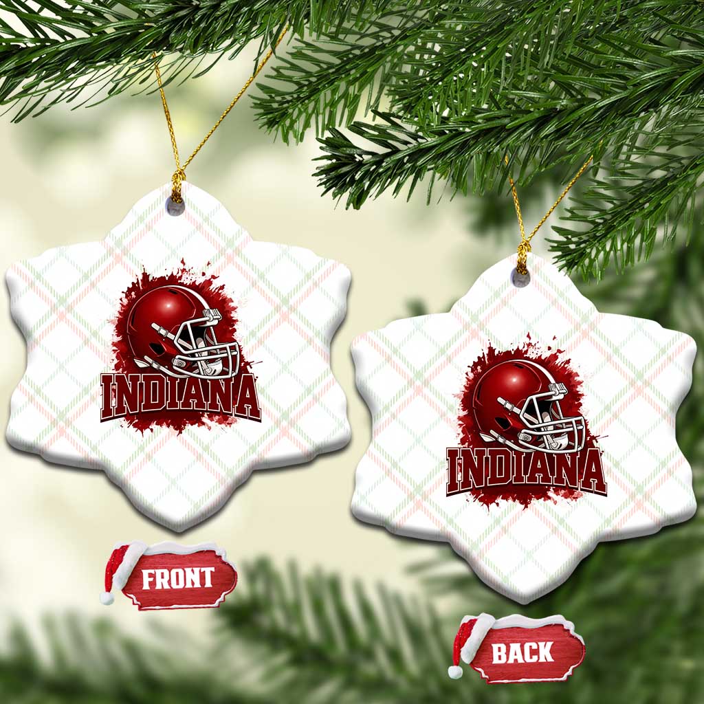 Indiana Game Day Energy Ceramic Ornament Football Helmet Splash Hoosier State Sports Pride TS02 Print Your Wear