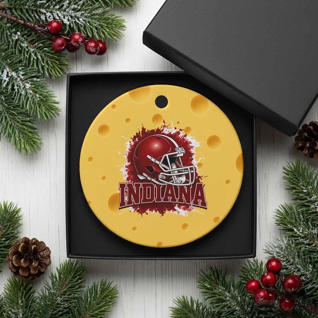 Indiana Game Day Energy Ceramic Ornament Football Helmet Splash Hoosier State Sports Pride TS02 1pc Yellow Cheese Print Your Wear