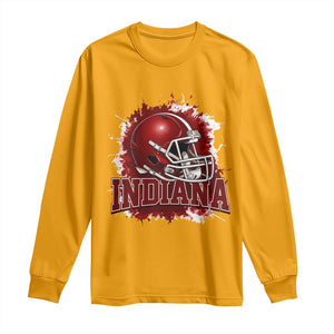 Indiana Game Day Energy Long Sleeve Shirt Football Helmet Splash Hoosier State Sports Pride TS02 Gold Print Your Wear