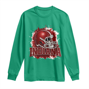 Indiana Game Day Energy Long Sleeve Shirt Football Helmet Splash Hoosier State Sports Pride TS02 Irish Green Print Your Wear