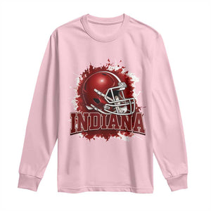 Indiana Game Day Energy Long Sleeve Shirt Football Helmet Splash Hoosier State Sports Pride TS02 Light Pink Print Your Wear