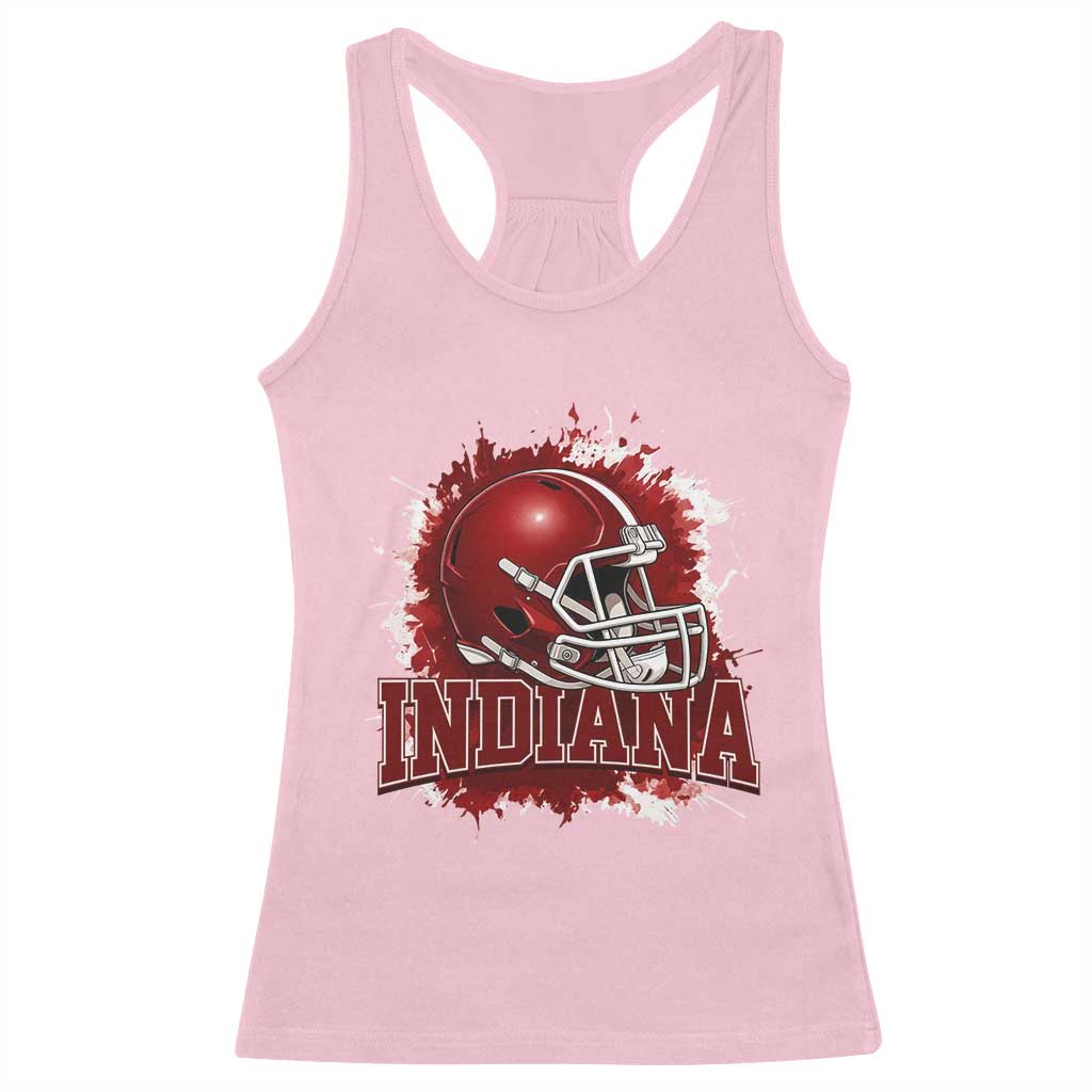 Indiana Game Day Energy Racerback Tank Top Football Helmet Splash Hoosier State Sports Pride TS02 Light Pink Print Your Wear