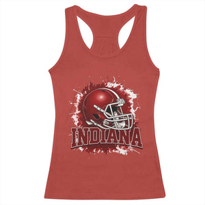 Indiana Game Day Energy Racerback Tank Top Football Helmet Splash Hoosier State Sports Pride TS02 Red Print Your Wear