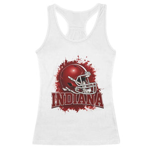 Indiana Game Day Energy Racerback Tank Top Football Helmet Splash Hoosier State Sports Pride TS02 White Print Your Wear