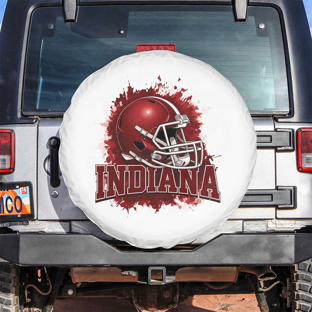 Indiana Game Day Energy Spare Tire Cover Football Helmet Splash Hoosier State Sports Pride TS02 No hole White Print Your Wear