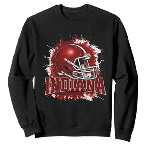 Indiana Game Day Energy Sweatshirt Football Helmet Splash Hoosier State Sports Pride TS02 Black Print Your Wear